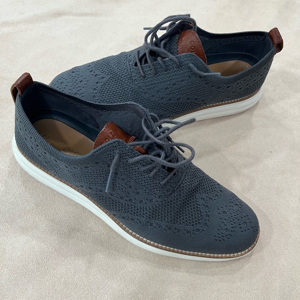 Cole Haan Men's Dark Gray Knit Oxfords